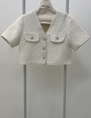 بلوز پولکی شیری