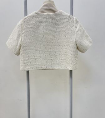 بلوز پولکی شیری