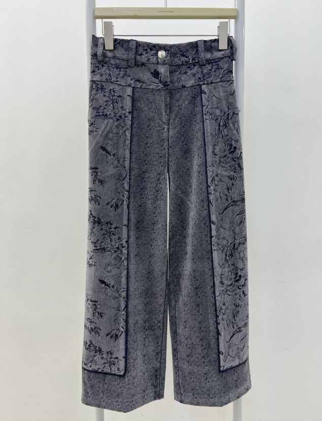 شلوار جین مخمل طوسی آبی