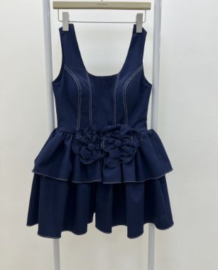 پیراهن پیونی 2 جین سرمه ای