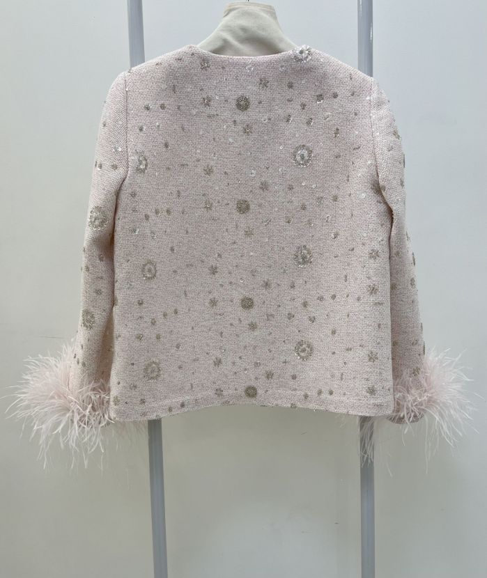 كت صورتى كار شده پردار