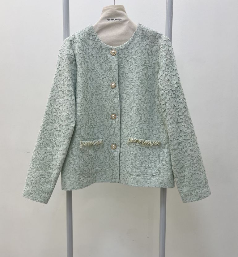 کت دانتل کار شده پسته ای