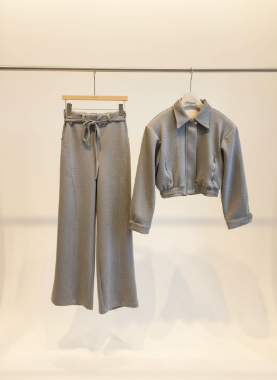 هانیران 508/09 ست بلوز شلوار اویشو دو جیب زیپی