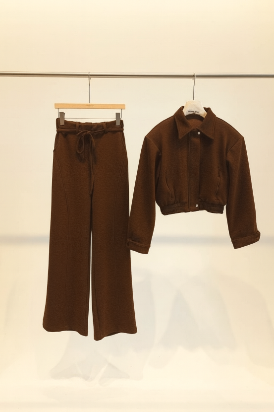 هانیران 508/09 ست بلوز شلوار اویشو دو جیب زیپی