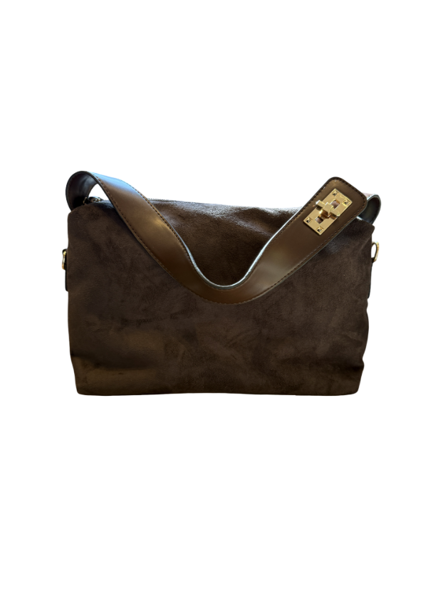 هانیران کیف جیر شل سگک دار قهوه ای