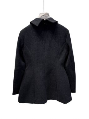 هانيران پلاس 713/09 کت جلو بسته دکمه دار چاک دار طوسی