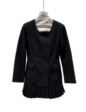 هانیران پلاس 719/09 کت فوتر دو دکمه پایین پلیسه طوسی