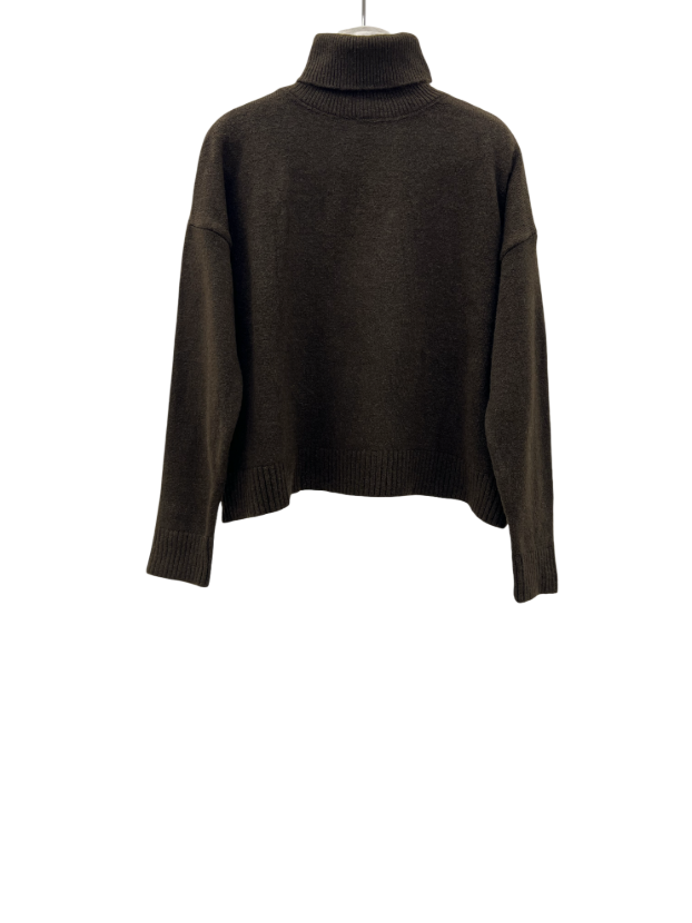 هانیران پلاس 439/13 ست بافت دامن و بلوز یقه اسکی قهوه ای