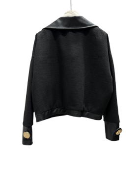 آرميلا پالتو مشکی شنلی و چرم