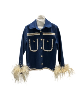 بیسادی کت جین آستین پر