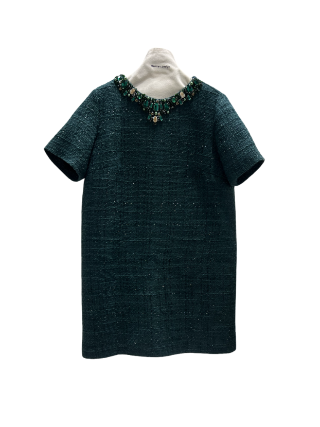 بیسادی پیراهن شنل یقه سنگ چهار خانه