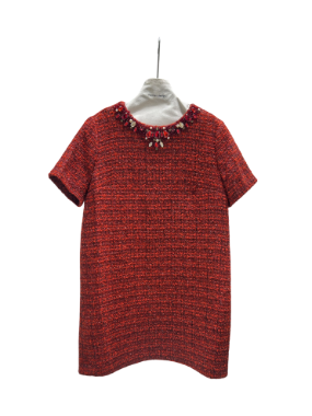 بیسادی پیراهن شنل یقه سنگ چهار خانه