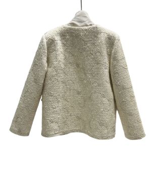 بیسادی کت شنل شیری تور مرواریدی