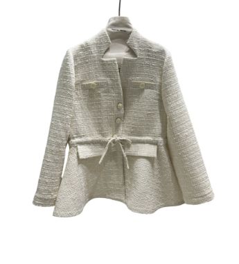 بیسادی کت شنل شیری چهار خونه شیری