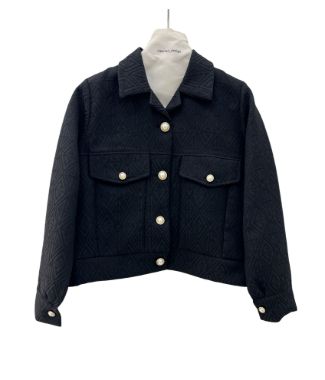 شهرابى كت دامن ژاکارد ۴ دکمه طلایی مشکی