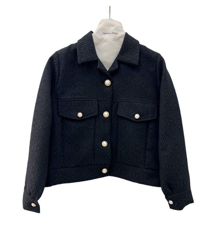 شهرابى كت دامن ژاکارد ۴ دکمه طلایی مشکی