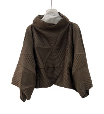 فالانژ شومیز پلیسه مربعی قهوه ای