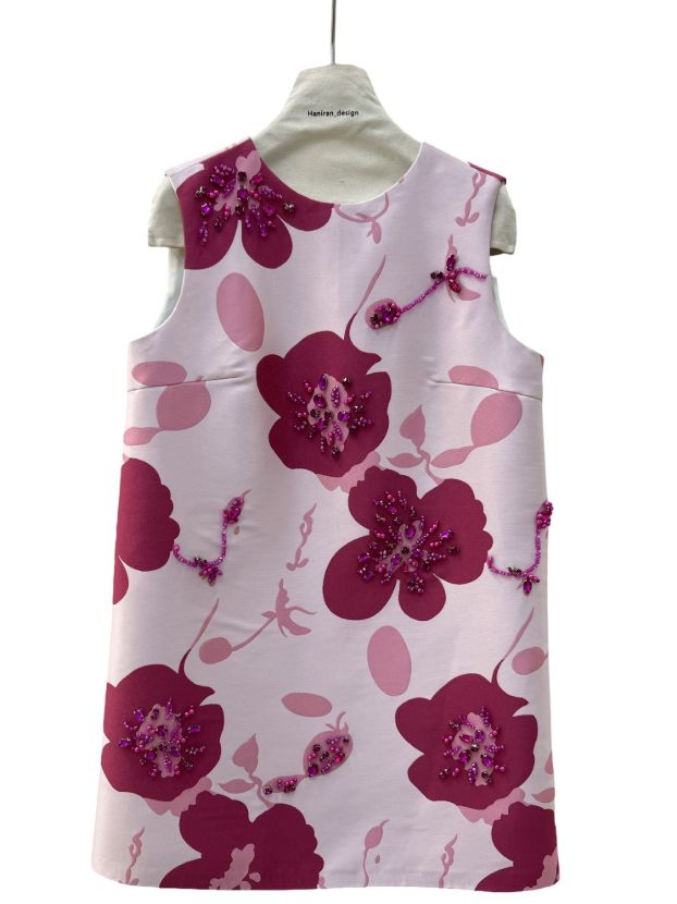 بیسادی پیراهن صورتی سرخابی گل