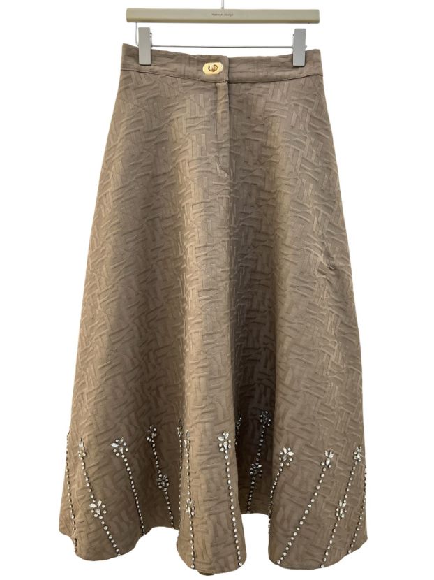 شهرابی کت دامن نسکافه ای گل برفی