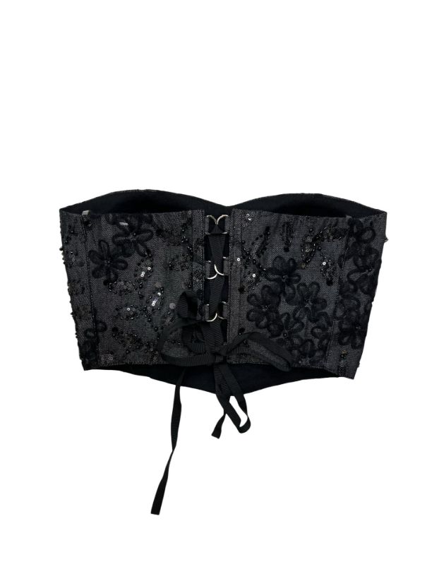 پونژه کراپ جین توری مشکی