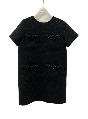 بیسادی پیراهن شنل مشکی ۴ جیب کار شده 