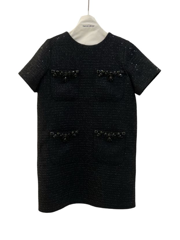 بیسادی پیراهن شنل مشکی ۴ جیب کار شده 