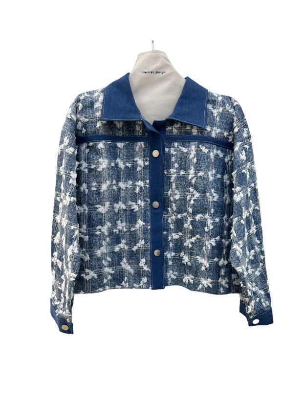 چاپار کت جین چهار خونه پولکی