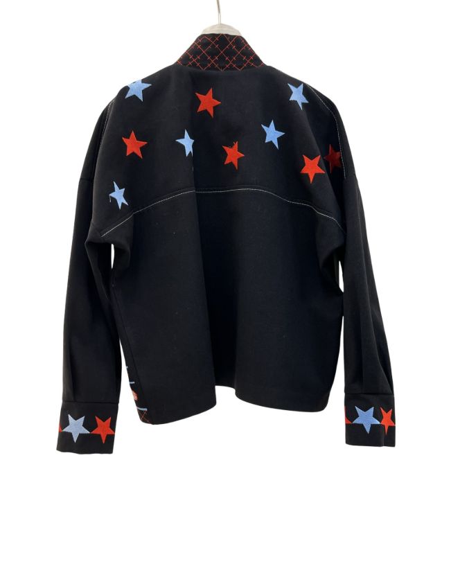 دی دی کت جین کوتاه مشکی گلدوزی