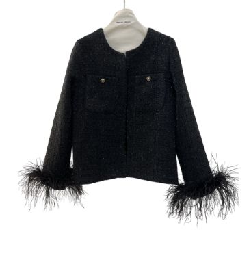 بیسادی کت شنل آستین پر مشکی کتان