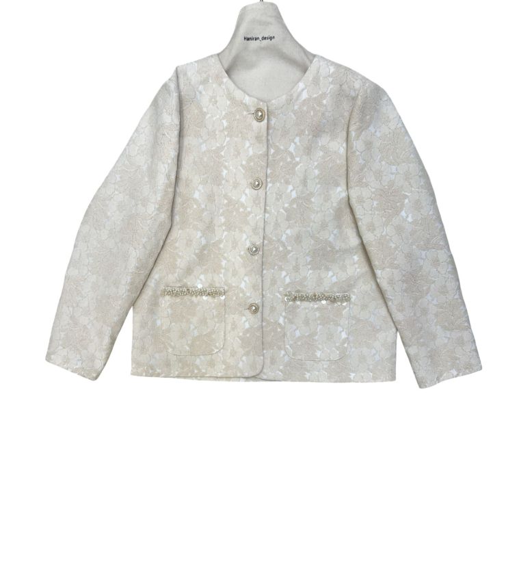 بیسادی کت شیری بافت گل