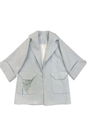 سدره پالتو گلدوزی طرح گل آبی