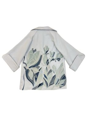 سدره پالتو گلدوزی طرح گل آبی