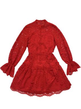 بیسادی پیراهن دانتل قرمز گوجه ای