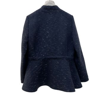 بیسادی کت شنل کلوش پولکی سرمه ای