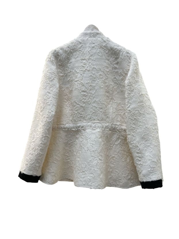 بیسادی کت شنل کلوش شیری جیب مشکی