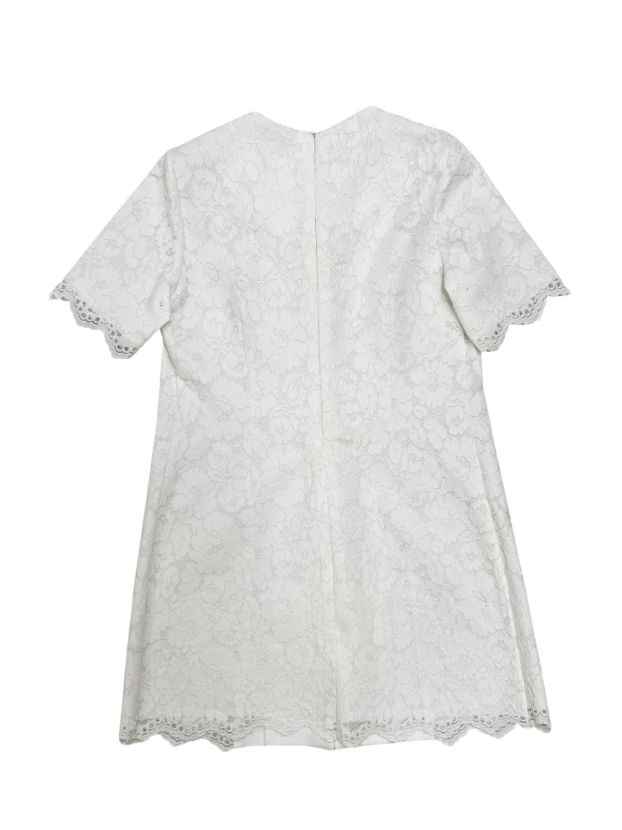 بیسادی پیراهن دانتل سفید کرپ