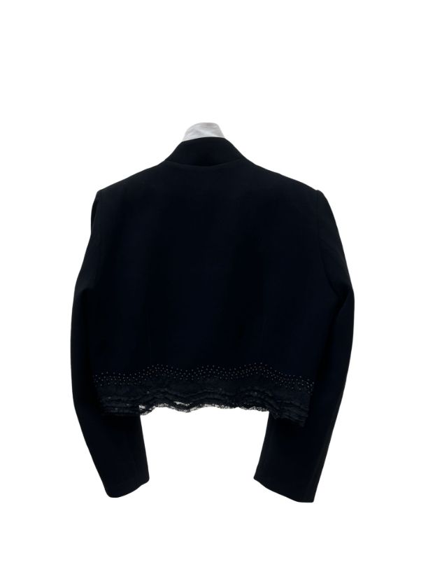 فلور کت نوار دانتل کار شده مشکی