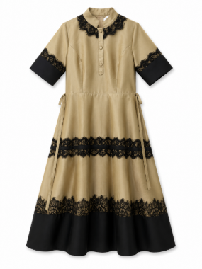 فالانژ پیراهن lace طلایی